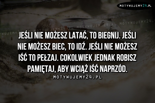 Jeśli nie możesz latać, to biegnij.