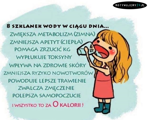 8 szklanek wody w ciągu dnia