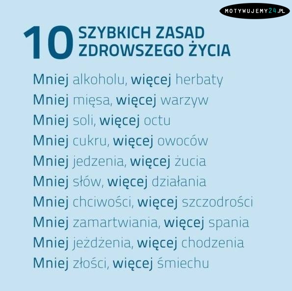 10 szybkich zasad zdrowszego życia