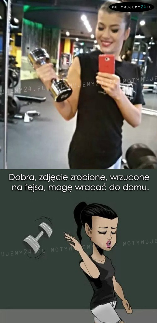 Selfie na siłce - niektórzy robią to tak...