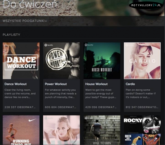 Na trening polecamy playlisty Spotify
