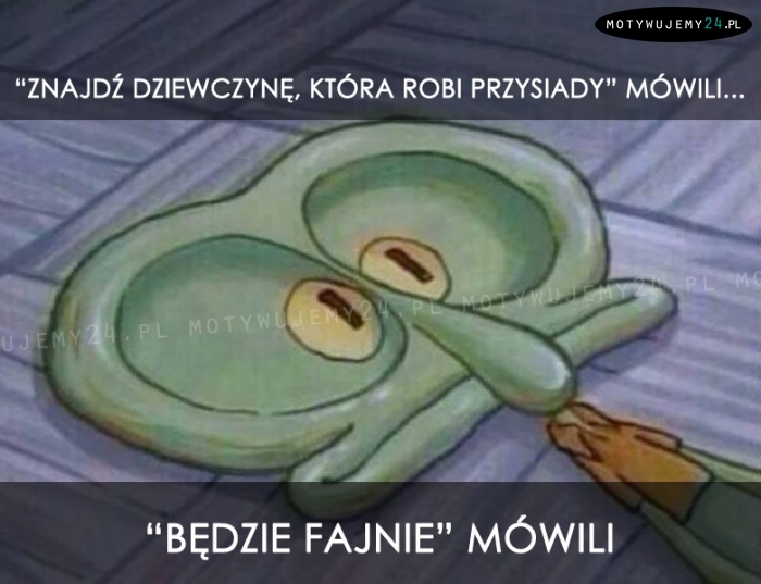 Znajdź dziewczynę, która robi przysiady...