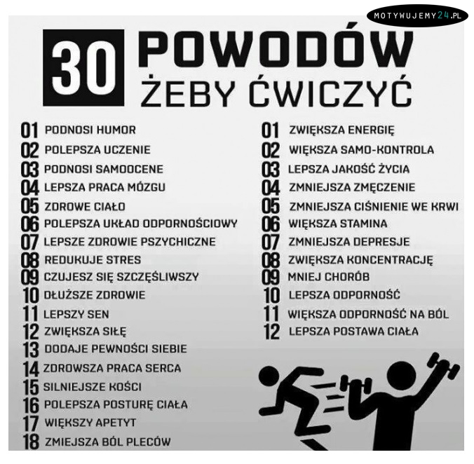 30 powodów aby ćwiczyć