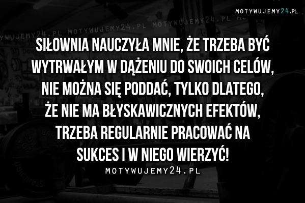 Siłownia nauczyła mnie, że trzeba..