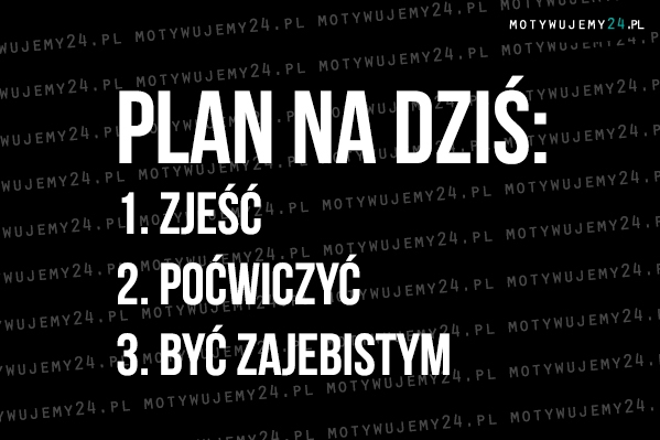 Plan na dziś.