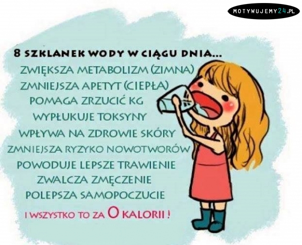 8 szklanek wody w ciągu dnia