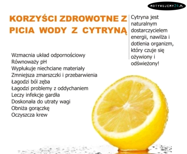 Dlaczego warto pić wodę z cytryną: