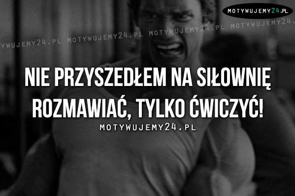 Nie przyszedłem na siłownię rozmawiać..